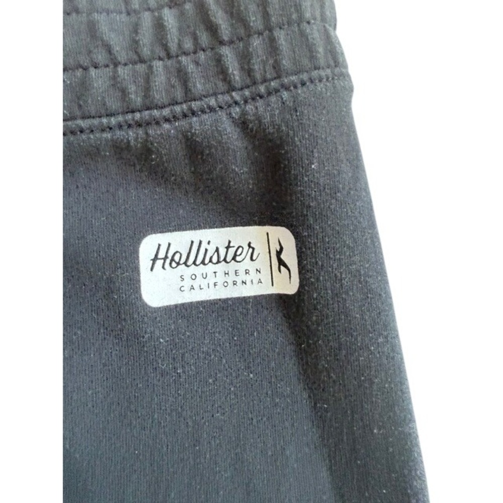 Hollister Womens Black Fleece Relaxed Fit Sweatpants White Stripes Size M - Picture 5 of 6